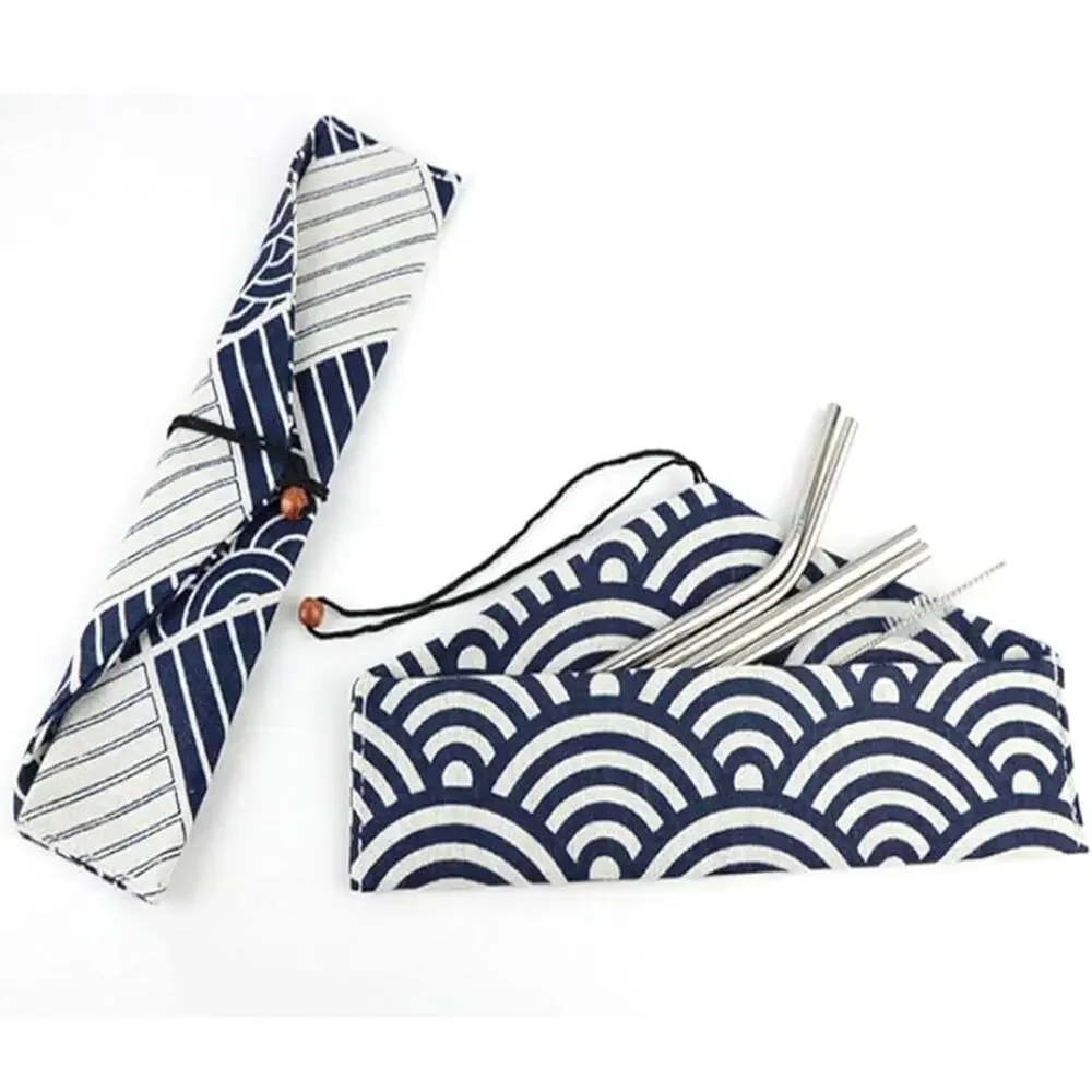 5 Cutlery Bag Reusable Travel‎ Drawstring Pouch For Kitchen Tableware Fork Spoon